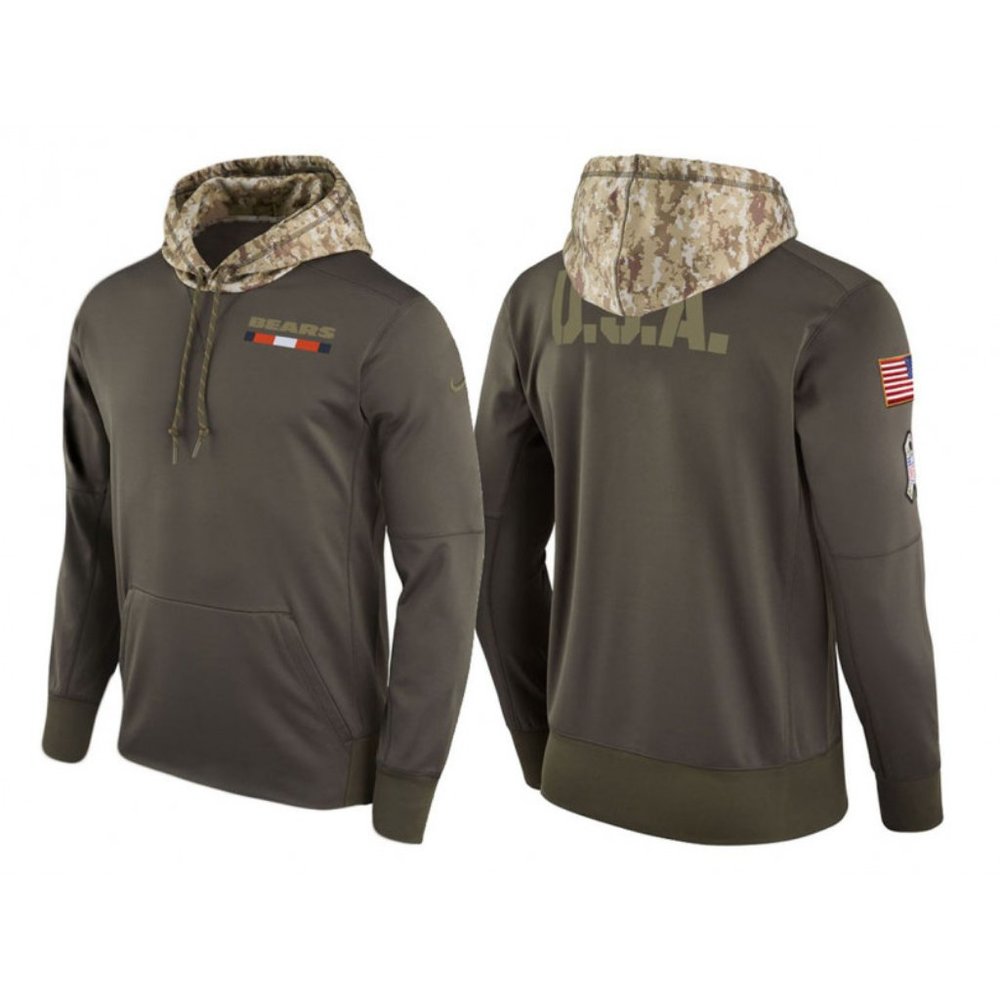 Nwt Rare 100% Nike 2017 Chicago Bears Salute To Service ON FIELD Hoodie Men's - Picture 3 of 3